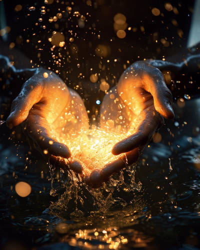 Hands Spreading Light